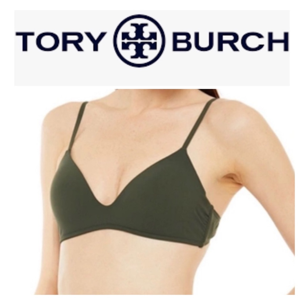 NEW Tory Burch Triangle Bikini Top in Green